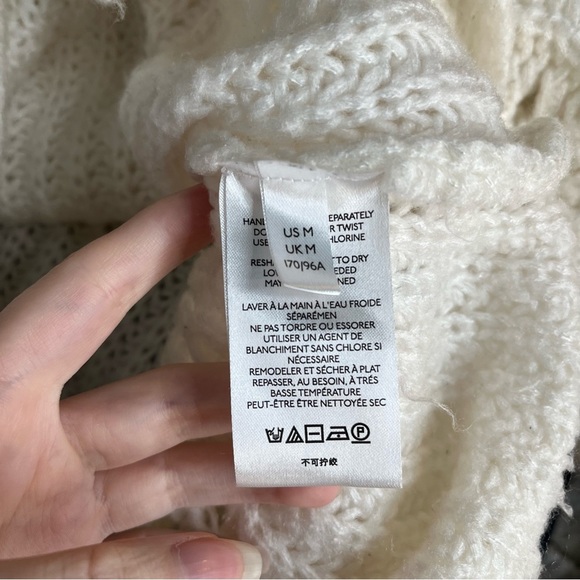 Anthro Pilcro and Letterpress Devenne Pointelle Knit Sweater Size Medium White. - Picture 8 of 8